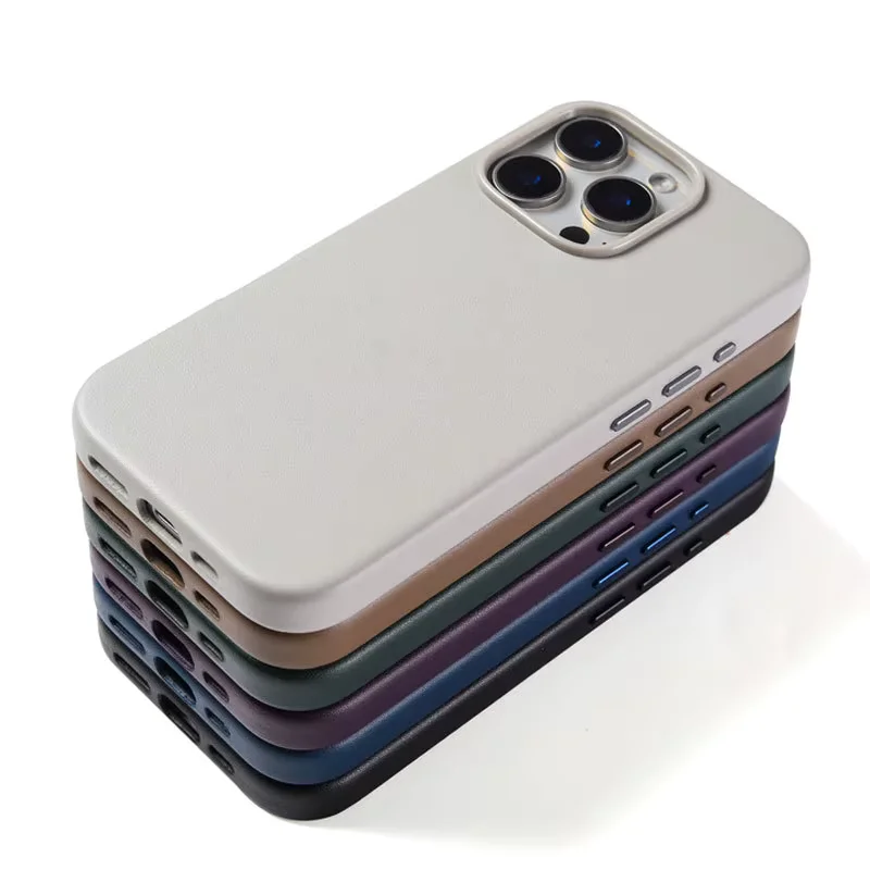 Apple Original Leather Case with MagSafe for iPhone 16 / 16 Pro / 16 Pro Max – Black, Grey, Titanium Brown, Dark Purple, Green, Blue - Image 8