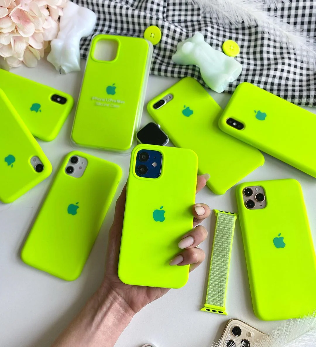 Fluorescent Green iPhone Silicone Case – Premium Soft Touch | Neas Original™ - Image 2