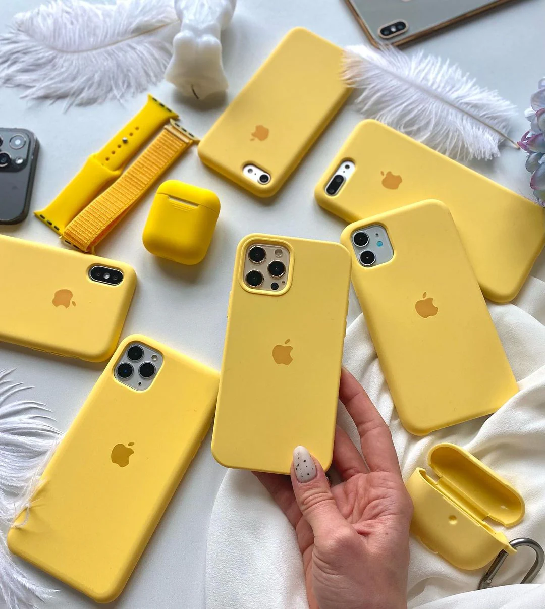 Light Yellow iPhone Silicone Case – Premium Soft Touch Cover | Neas Original™ - Image 2