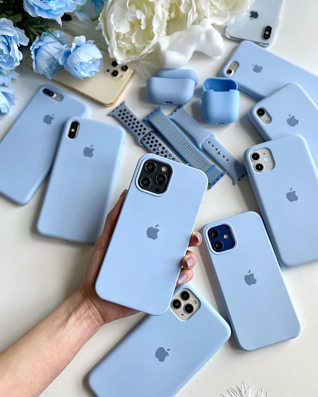 New Sky Blue iPhone Silicone Case – Premium Soft Touch Cover | Neas Original™ - Image 2