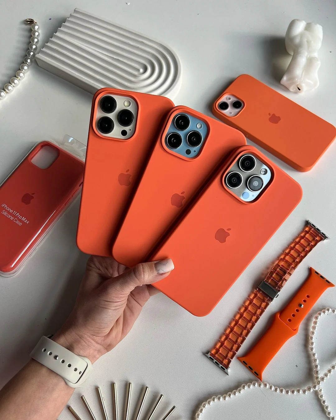 Orange iPhone Silicone Case – Premium Soft Touch Cover | Neas Original™ - Image 3