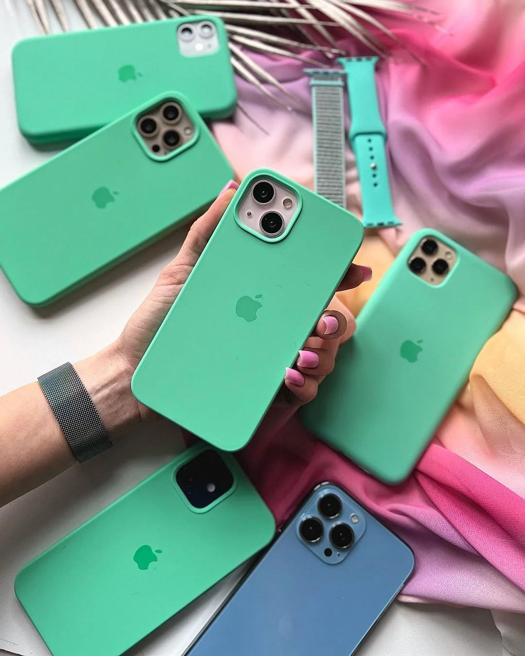 Rehmannia Green iPhone Silicone Case – Premium Soft Touch Cover | Neas Original™