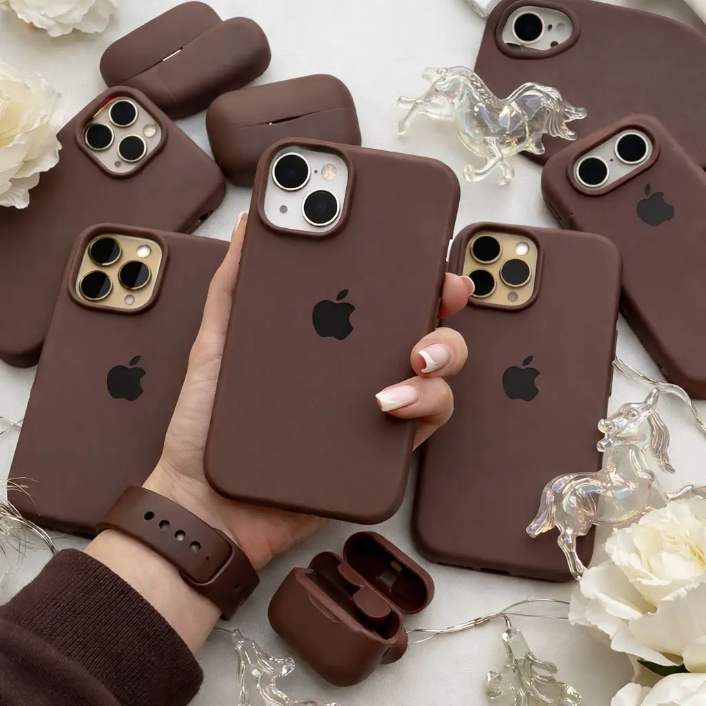 🤎 New Brown iPhone Silicone Case | Premium Soft Touch Cover