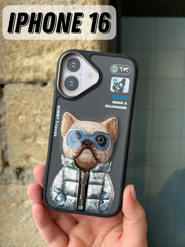 Nimmy Jacket & Chain Series iPhone 16 Case – 3D Embroidered TPU+PC Protective Cover (16/16 Pro/Pro Max) - Image 6