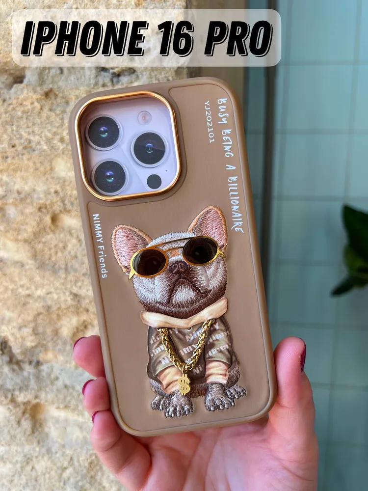 Nimmy Jacket & Chain Series iPhone 16 Case – 3D Embroidered TPU+PC Protective Cover (16/16 Pro/Pro Max) - Image 15