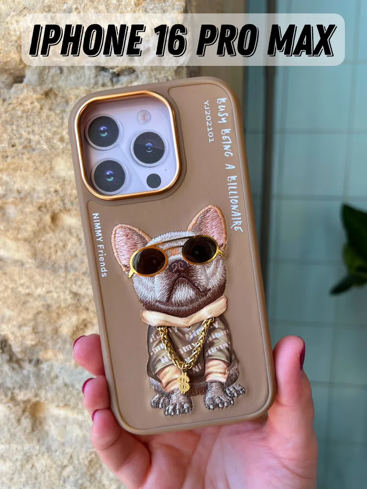 Nimmy Jacket & Chain Series iPhone 16 Case – 3D Embroidered TPU+PC Protective Cover (16/16 Pro/Pro Max) - Image 19