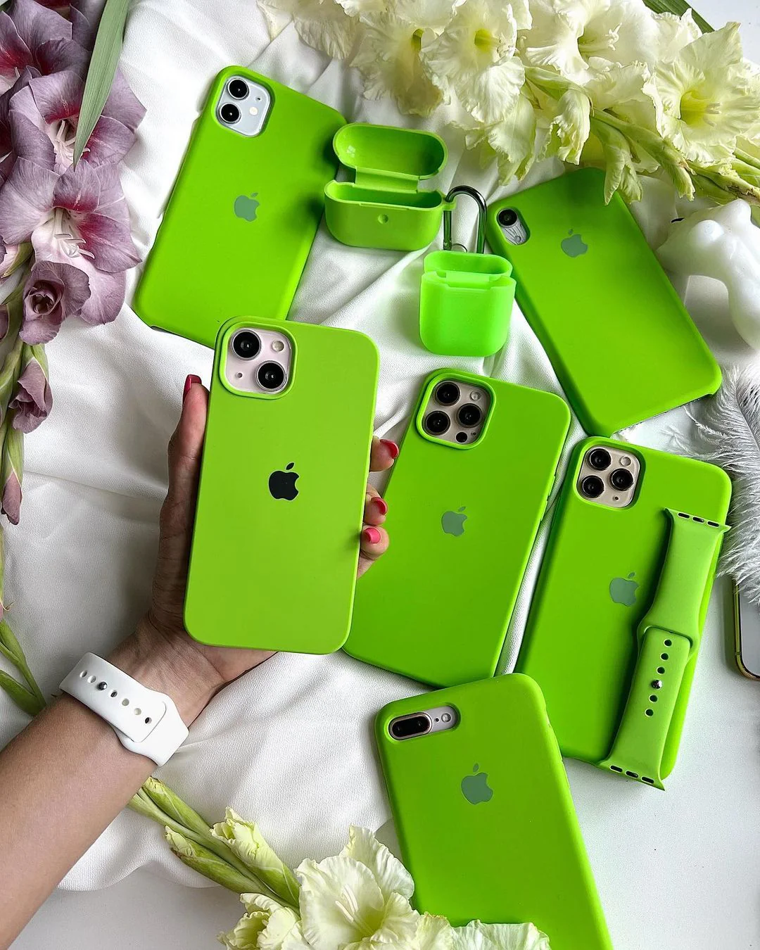 Neon Green iPhone Silicone Case – Premium Soft Touch Cover | Neas Original